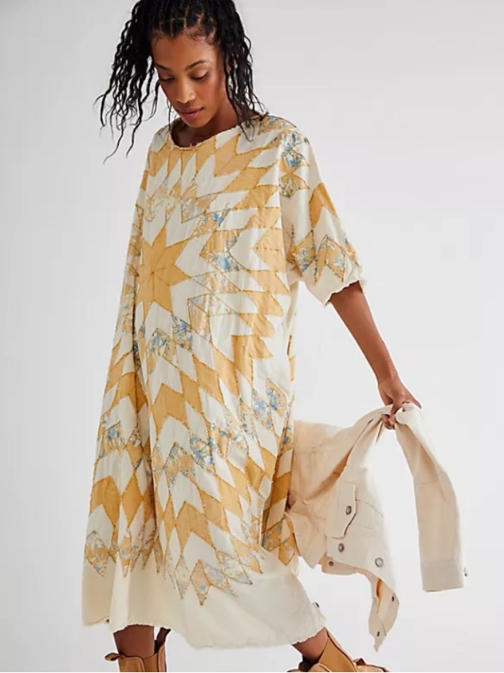 Magnolia Pearl Mustard Quiltwork Artist Smock